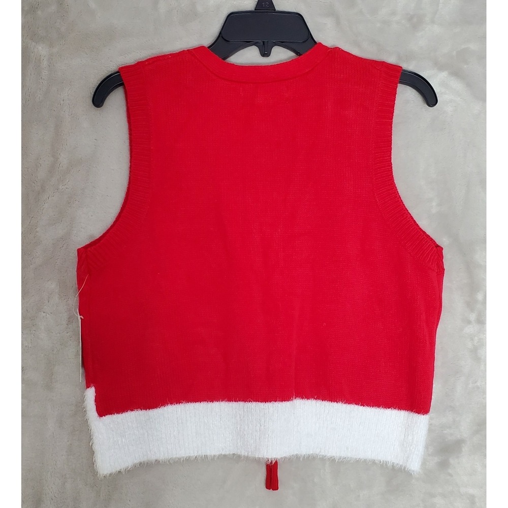 Peanuts Snoopy Christmas Sweater Vest Womens Size M Ugly Holiday Red NWT - Picture 5 of 7